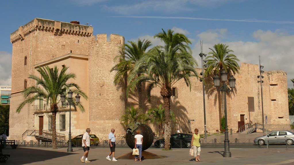 Elche casco histórico palmeras